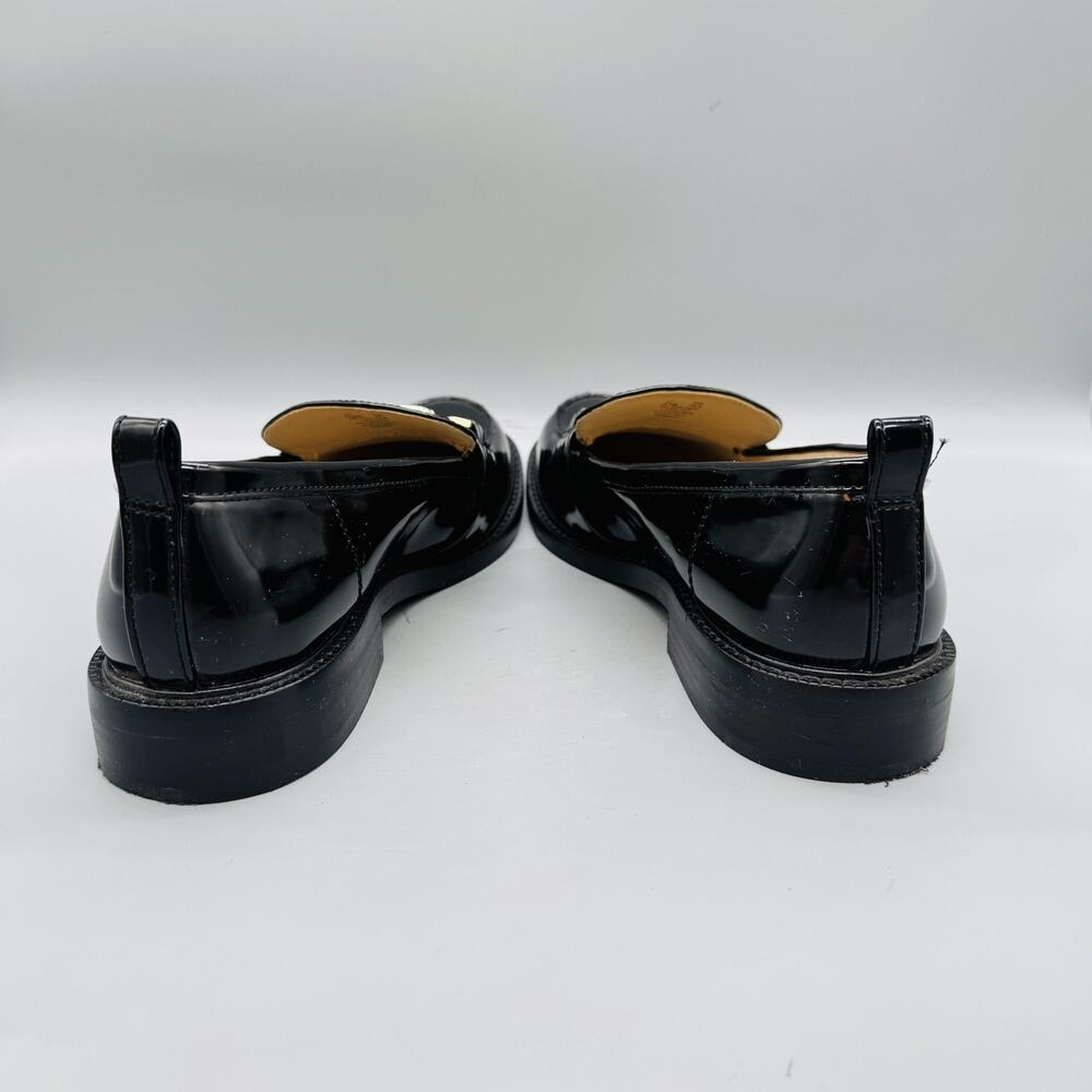 Sam Edelman Black Patent Leather Loafers with Gold Accent, Men's 10.5 - Picture 6 of 11